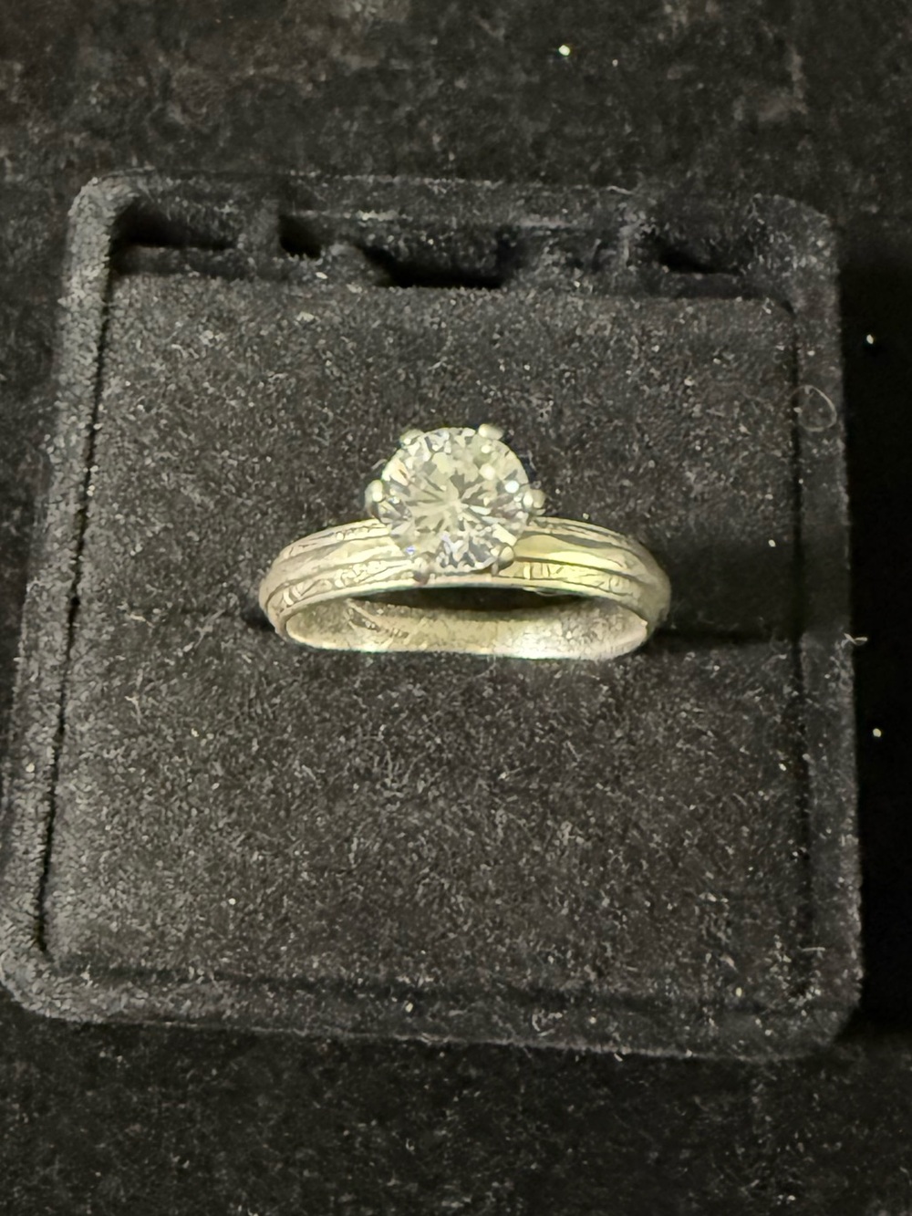 Classic Solitaire Engagement Ring in Sterling Silver with Clear Stone